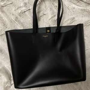 YSL Shopping Tote Wallet Black Saint Laurent Leather